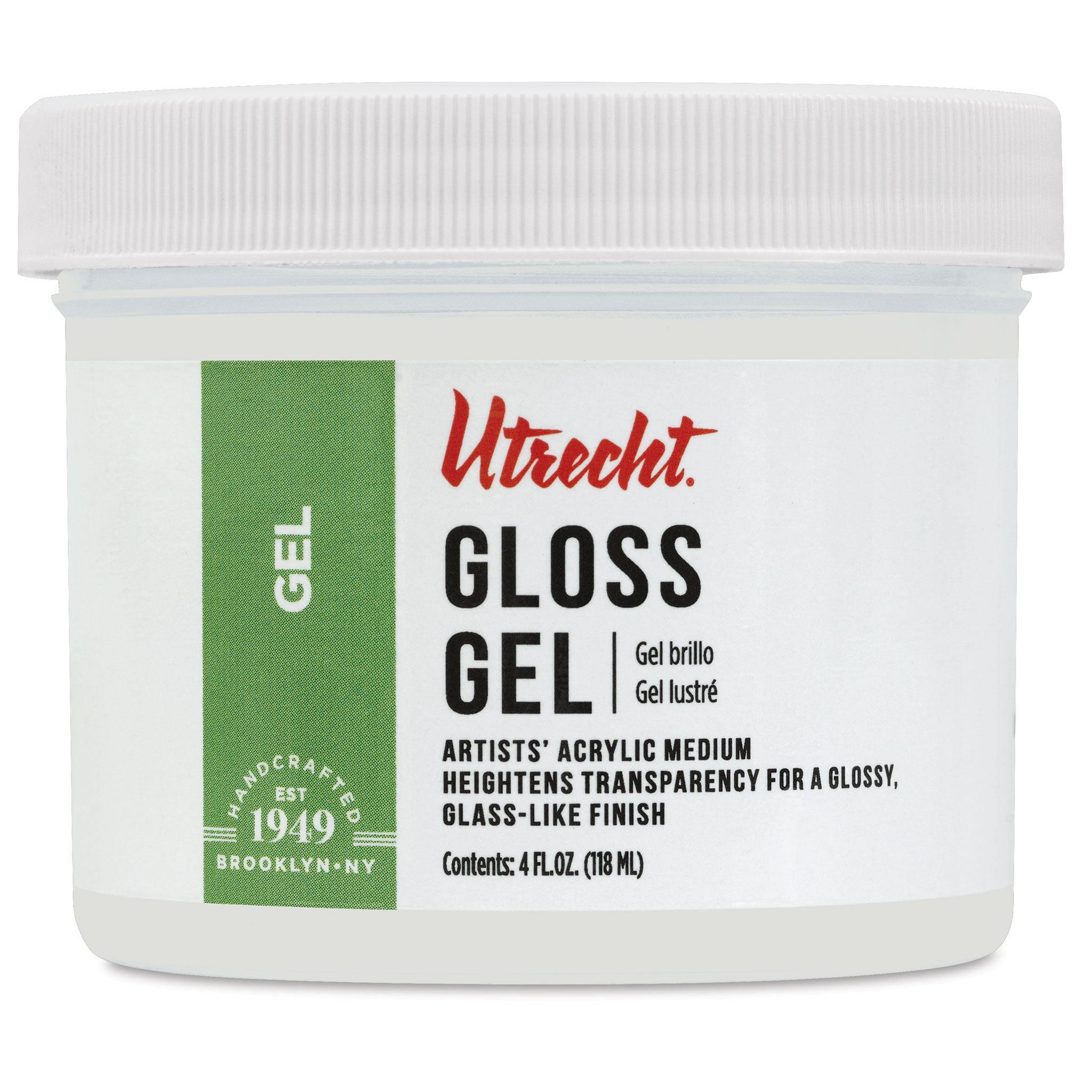 Utrecht Artists' Acrylic Gel Medium - Gloss Gel Medium, 8 oz Jar