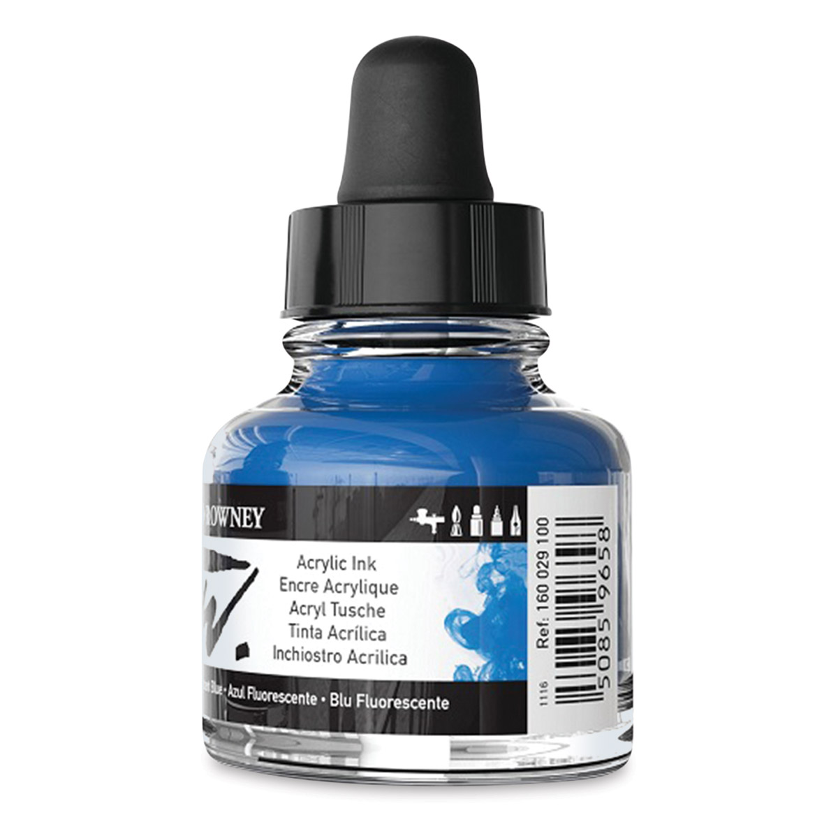 Daler-Rowney FW Acrylic Water-Resistant Artists Ink - 1 oz, Fluorescent  Blue