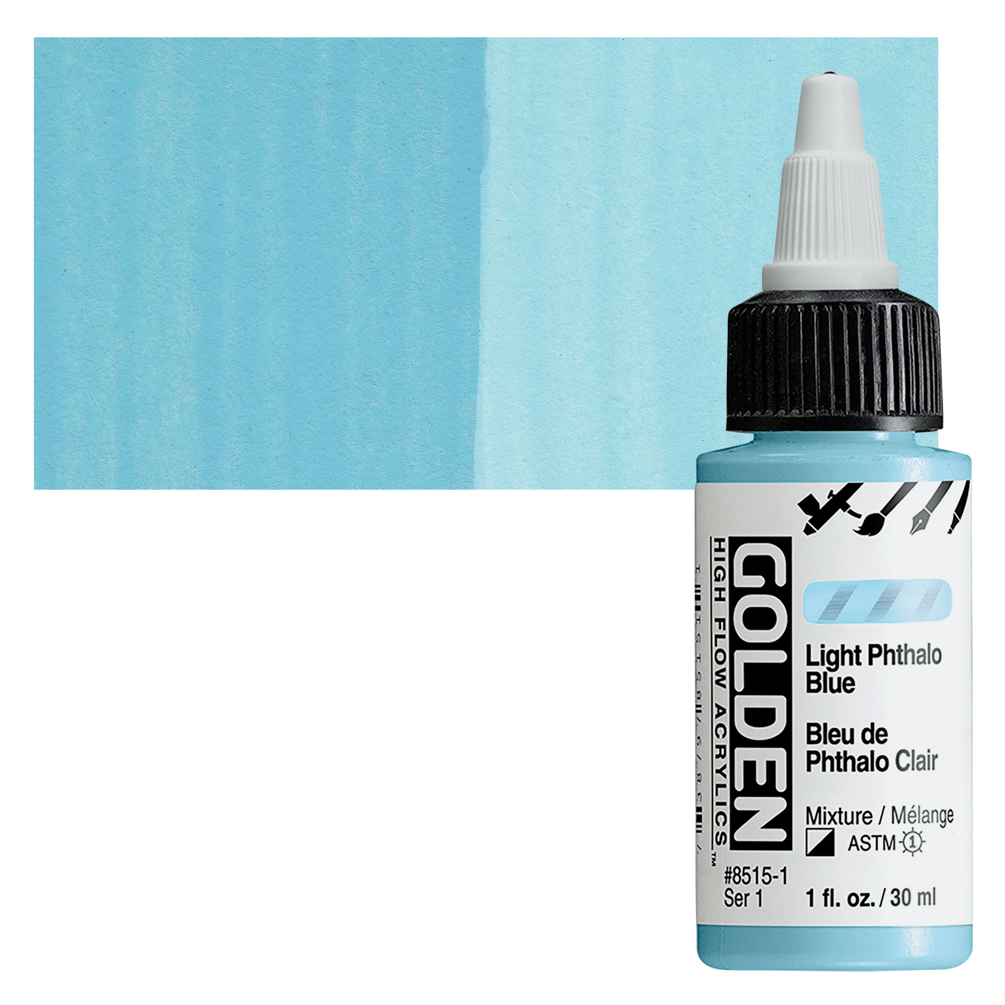 Golden High Flow Acrylics, Prussian Blue Hue, 1 fl oz 30 ml Bottle