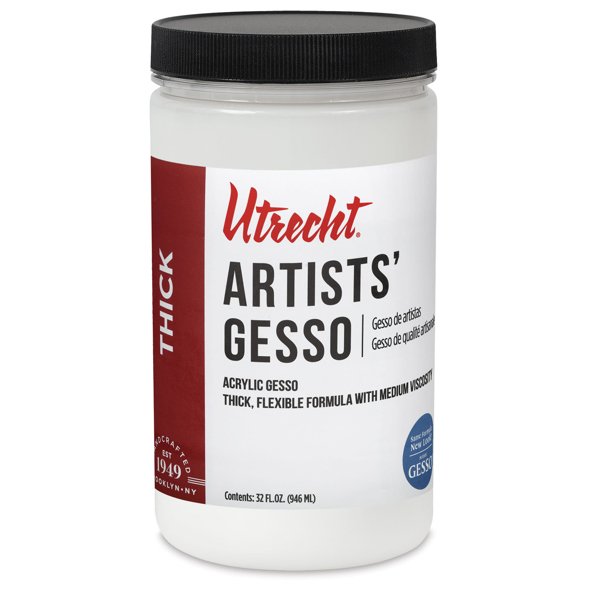 New look! Same formula - Utrecht Artists Acrylic Gesso - White, 32 oz