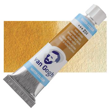 Open in modal - Van Gogh Watercolor - Raw Sienna, 10 ml tube and swatch