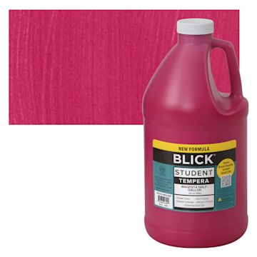 Open in modal - Blick Student Tempera Paint - Magenta, 64 oz bottle and swatch