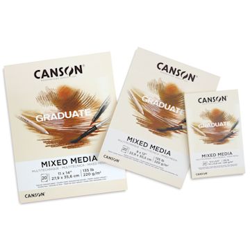 Open in modal - Canson Graduate Toned Mixed Media Pads - Natural, various sizes spread out