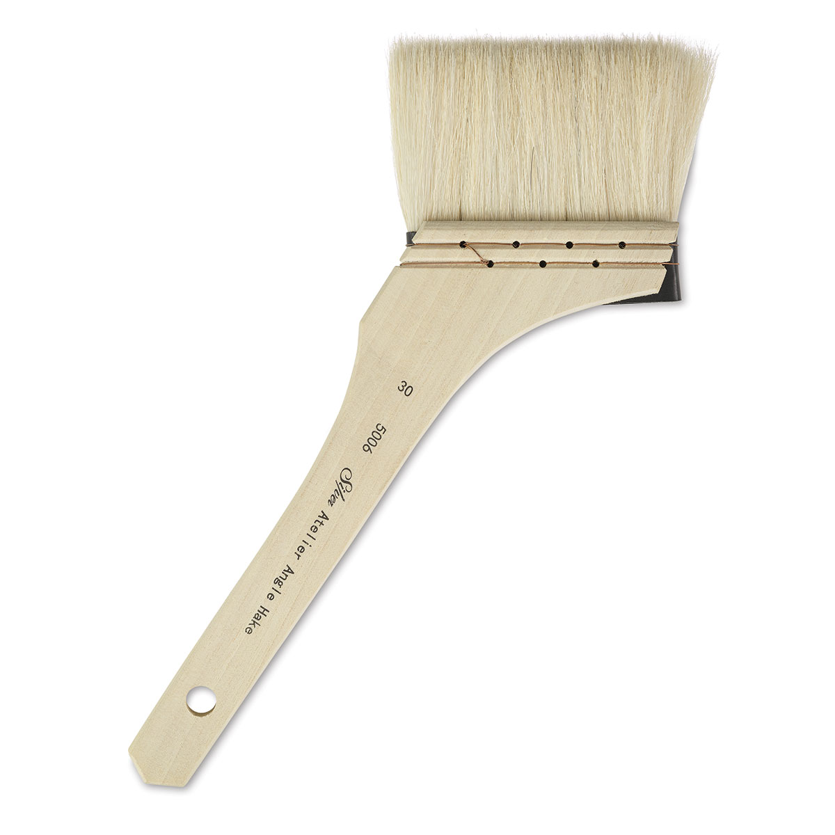 Size 3 Short Handle Flat Hake Paint Brush Silver Brush Limited Atelier
