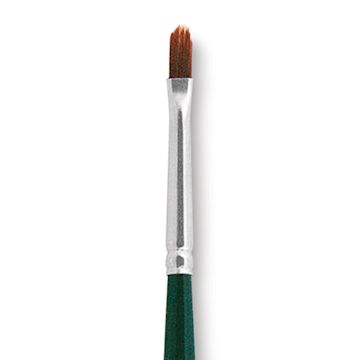 Open in modal - Silver Brush Ruby Satin Synthetic Brush - Filbert Comb, Size 1/8, Short Handle close-up