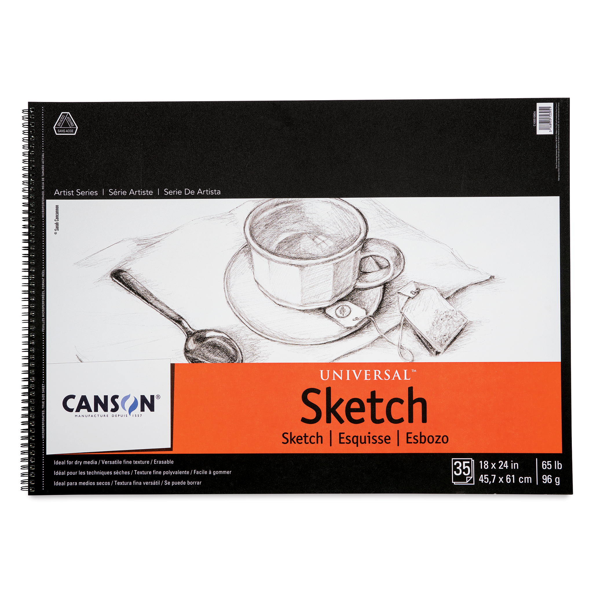 Canson Universal Sketch Pad - 12 x 9, Portrait, 100 Sheets