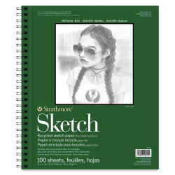 Strathmore 400 Series Recycled Paper Sketch Pad - 14" x 11", Portrait, 100 Sheets