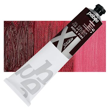 Open in modal - Pebeo XL Studio Oil Paint - Crimson, 200 ml Tube and swatch