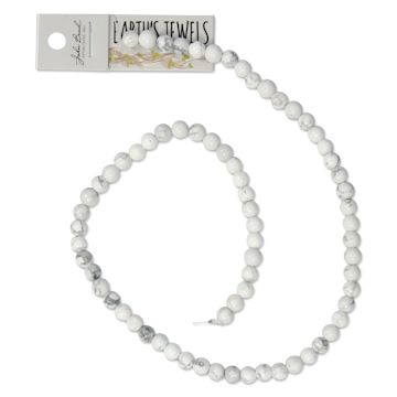 Open in modal - John Bead Earth's Jewels Howlite Beads - Round, 6 mm, 16" Strand