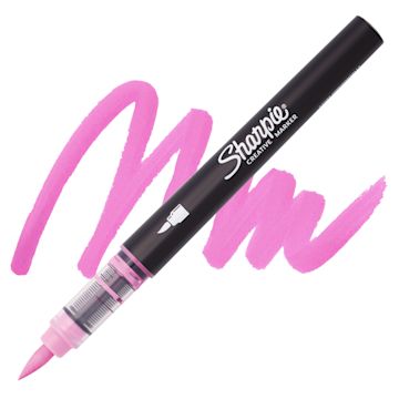 Open in modal - Sharpie Creative Acrylic Marker - Brush Tip, Rose Pink, swatch and marker