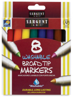 Sargent Art Washable Markers -  Set of 8 Broad Tip Markers - front of package