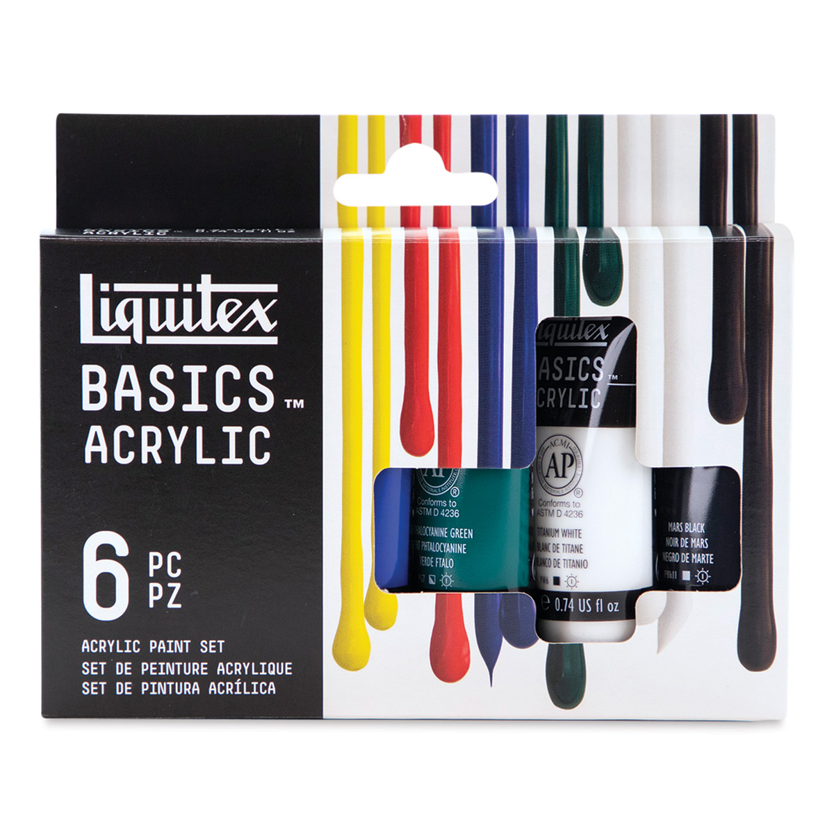 Liquitex BASICS Acrylic Primary Colors Set of 3, 4oz