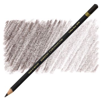 Open in modal - Derwent Chromaflow Colored Pencil - Coffee Bean, swatch and pencil