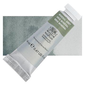 Open in modal - Winsor & Newton Professional Watercolor - Mineral Gray, 14 ml Tube and swatch