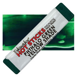 Enkaustikos Hot Sticks Encaustic Wax Paints - Phthalo Green Yellow Shade, 13 ml stick