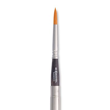 Open in modal - Escoda Barroco Toray Gold Synthetic Travel Brush - Round, Size 8, close-up