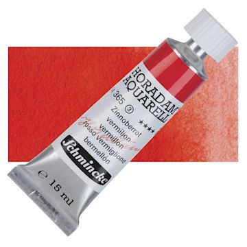 Open in modal - Schmincke Horadam Aquarell Artist Watercolor - Vermilion, 15 ml tube and swatch