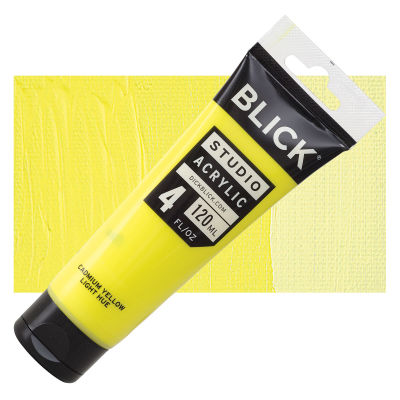 Blick Studio Acrylics - Cadmium Yellow Light Hue, 4 oz tube