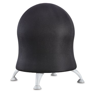 Open in modal - Safco Zenergy Ball Chairs - Front view of Black Mesh Chair