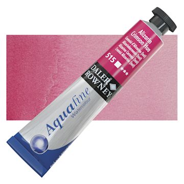 Open in modal - Daler-Rowney Aquafine Watercolor - Alizarin Crimson Hue, 8 ml, Tube and swatch