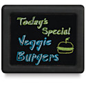 Pedestal Sign - 14" x 11", Black, Dry Erase Insert