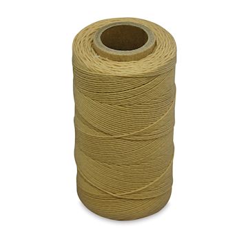 Open in modal - Realeather Waxed Thread - Top angled view of spool of Tan Waxed Thread