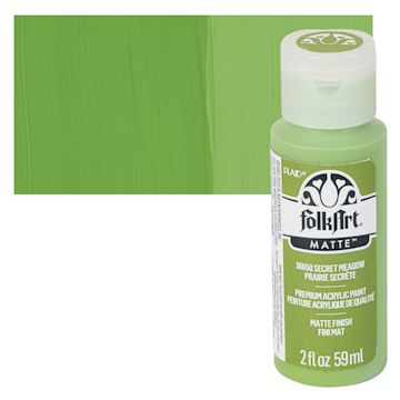 Open in modal - FolkArt Matte Acrylic Paint - Secret Meadow, 2 oz, Bottle and swatch