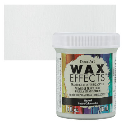 DecoArt Wax Effects Acrylic Paint - Neutral, 4 oz Jar with swatch