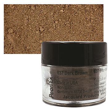 Open in modal - Jacquard Pearl-Ex Pigment - 0.1 oz, Dark Brown jar and swatch