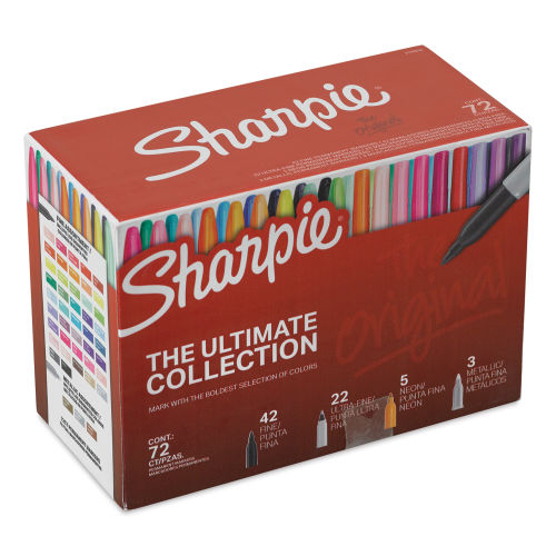 Sharpie Permanent Markers Ultimate Collection, Assorted Tips, Assorted Colors, 72/Set