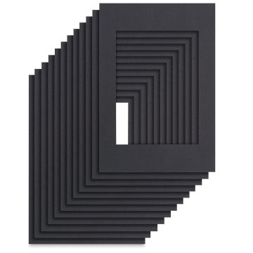 Pre-Cut Mat Frames - Black, 11 1/2" x 16 1/2" (9" x 12" Artwork Size), Pkg of 12