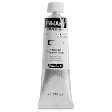 Open in modal - Schmincke Primacryl Professional Acrylic Paint - Titanium White, 150 ml Tube