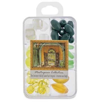 Open in modal - John Bead Masterpiece Collection Glass Bead Box - Entrance Hall of St.Paul Hospital/Vincent van Gogh (Front of packaging)