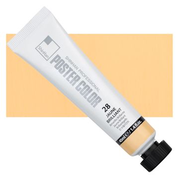Open in modal - ShinHan Professional Poster Color Paint - Jaune Brilliant,  40 ml tube and swatch