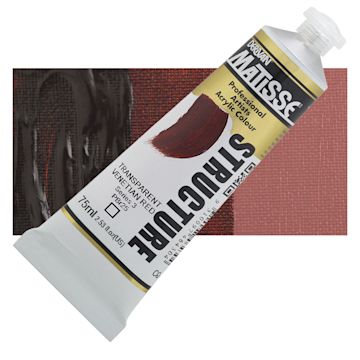 Open in modal - Matisse Structure Paint - Transparent Venetian Red, 75 ml tube and swatch