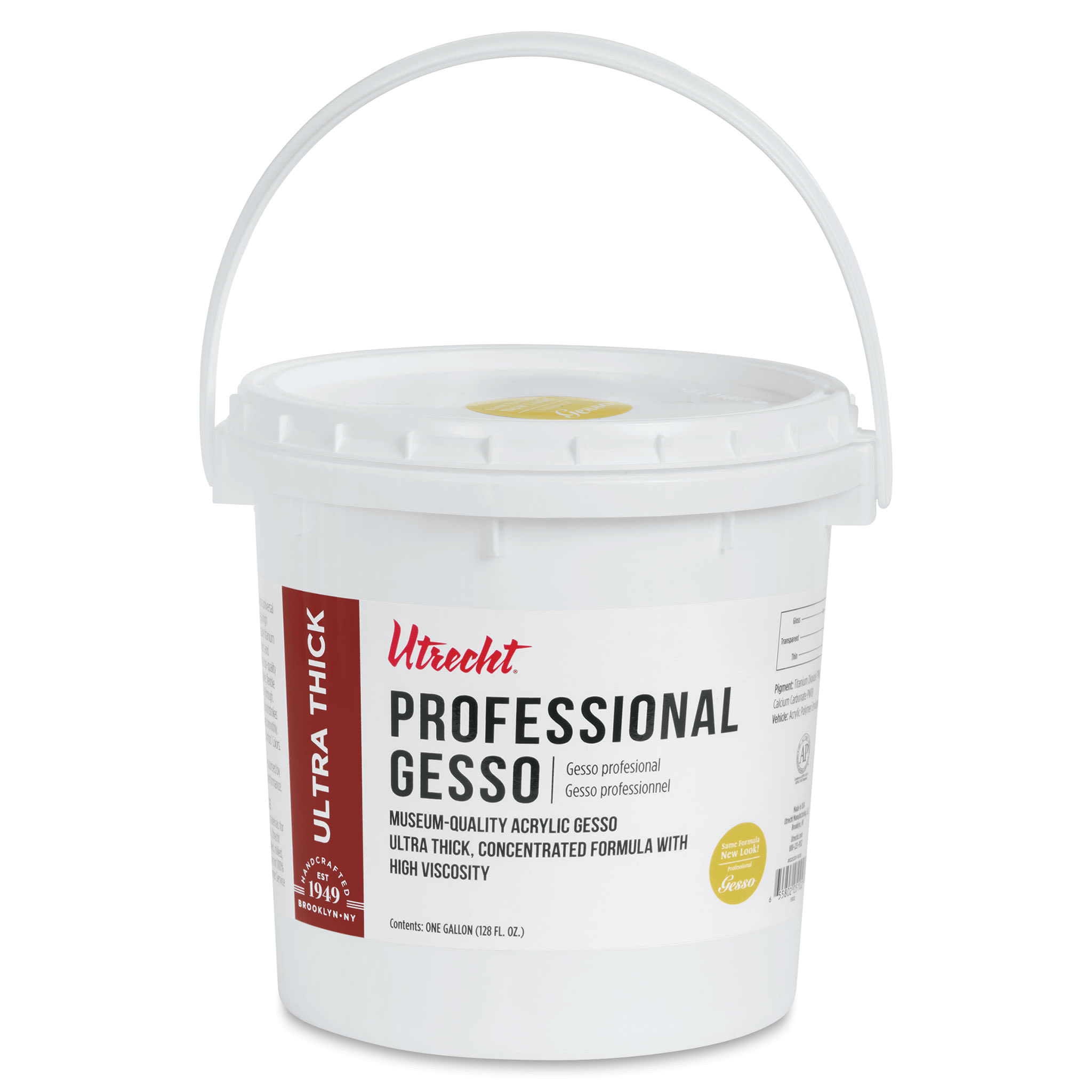 New look! Same formula - Utrecht Professional Acrylic Gesso - White, 128 oz