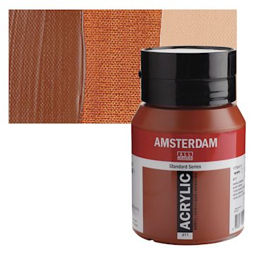 Open in modal - Amsterdam Standard Series Acrylic - Burnt Sienna, 500 ml bottle and swatch