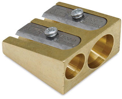 Mobius & Ruppert Wedge Brass Pencil Sharpener - Double Hole