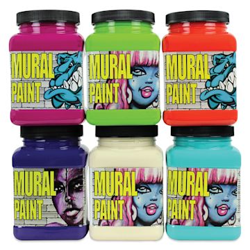 Open in modal - Chroma Acrylic Mural Paints - Bright, Set of 6, 16 oz jars
