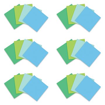 Open in modal - Post-it Recycled Super Sticky Notes - Oasis Collection, 3" x 3", Pkg of 24, fanned out