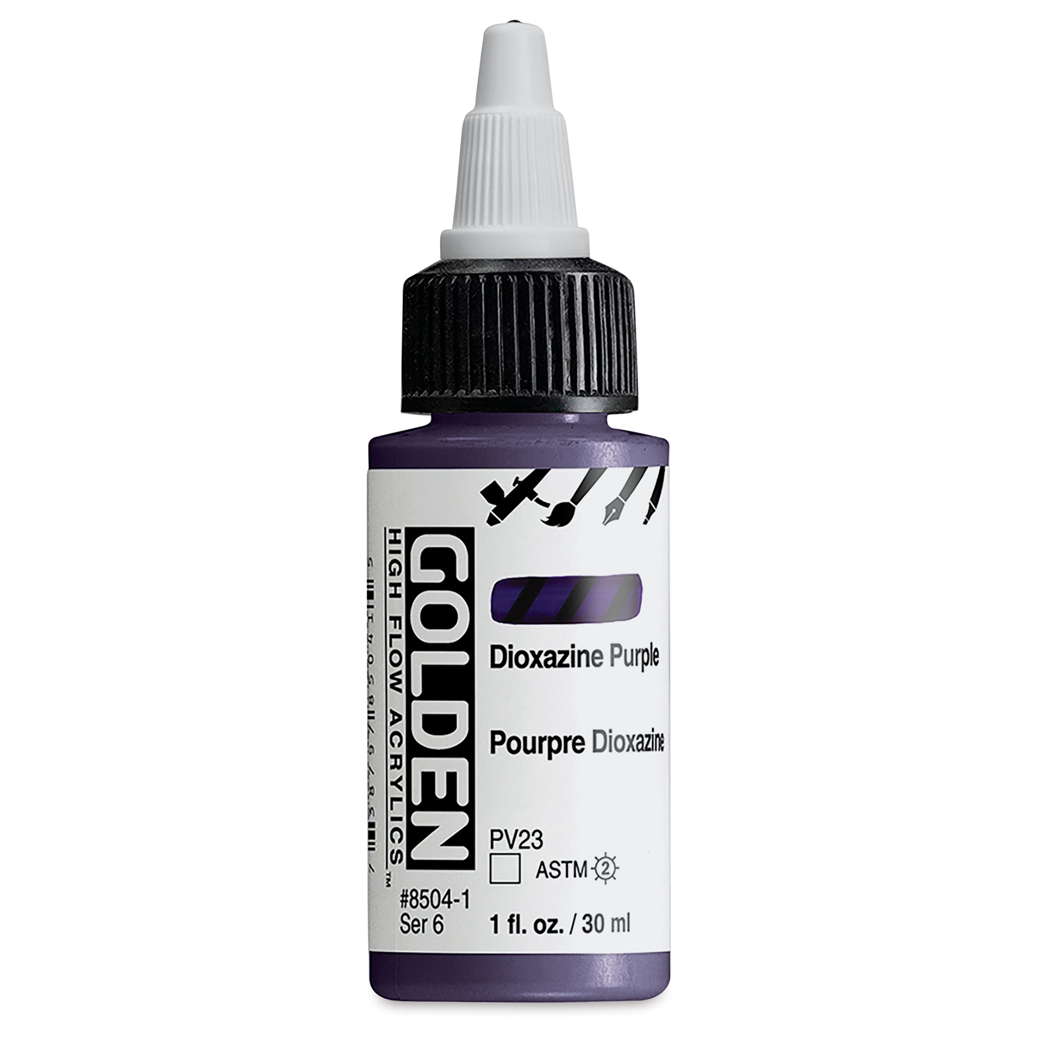 Golden High Flow Acrylics - Dioxazine Purple, 1 oz bottle