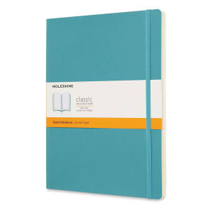 Moleskine Classic Soft Cover Notebook - Reef Blue, Ruled, 9-3/4" x 7-1/2"
