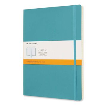 Open in modal - Moleskine Classic Soft Cover Notebook - Reef Blue, Ruled, 9-3/4" x 7-1/2"