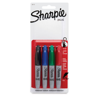 Sharpie Mini Markers - Front of blister package of set of 4 Mini Markers
