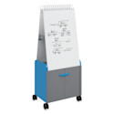 Smith Systems Cascade Spiral Noteboard Unit - Cerulean, 3" and 6" Totes, With Doors
