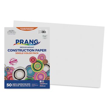 Open in modal - Prang Medium Weight Construction Paper - Bright White, 12" x 18", Pkg of 50 Sheets