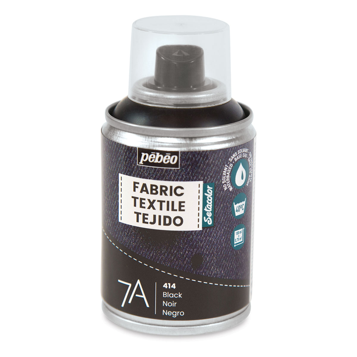 Pebeo 7A Fabric Spray Paint - Black, 100 ml