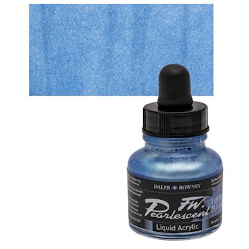 Open in modal - Daler-Rowney FW Acrylic Pearlescent Liquid Acrylic Artist's Ink - 1 oz, Sky Blue and swatch