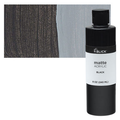 Blick Matte Acrylic - Black, 8 oz bottle
