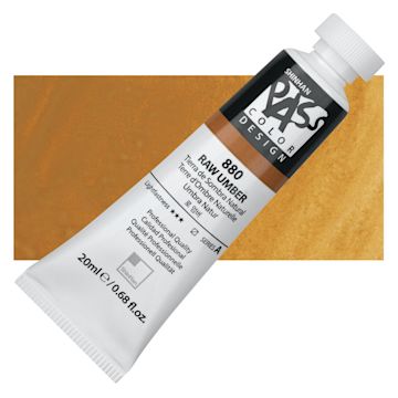Open in modal - ShinHan Pass Colors Opaque Watercolor Tube - Raw Umber, 20 ml tube and swatch